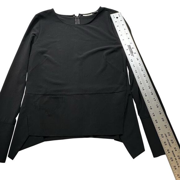 Halogen Black Zipper Flowy Oversized Career Blouse Long Sleeve Polyester XS *280 - Picture 6 of 9